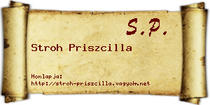 Stroh Priszcilla névjegykártya